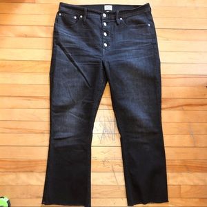 J. Crew Billie Demi Boot Crop raw hem worn black